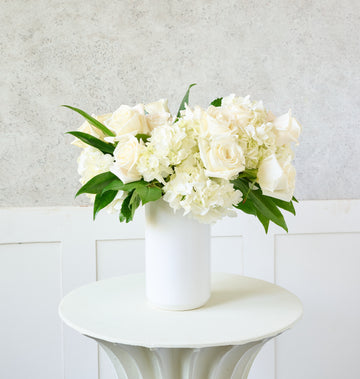Flowers for Dreams Ivory Flower Arrangement elegant white blooms perfect for welcoming fresh beginnings in 2026.